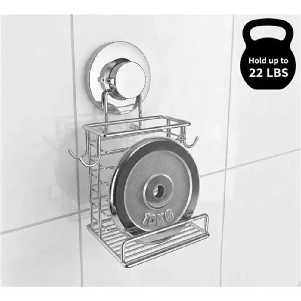 Toothbrush Holder Wall Mounted Suction Cup Toothpaste Organizer Rustproof Stainl